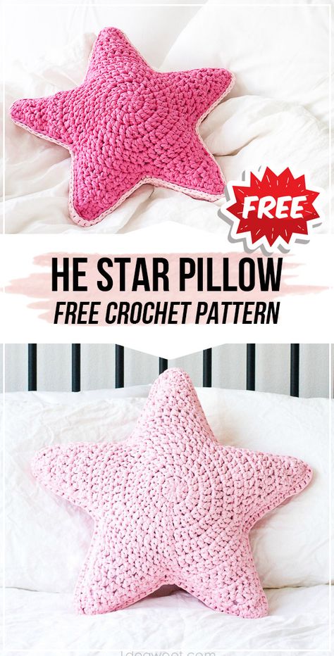 crochet SIRIUS THE CROCHET STAR PILLOW free pattern #Pillow #crochet#freecrochetpattern via @shareapattern.com Crochet Starfish, Crochet Star Patterns, Crochet Pillow Patterns Free, Star Pillow, Crochet Star, Crochet Decor, Popular Crochet, Crochet Pillow Cover, Animal Crochet