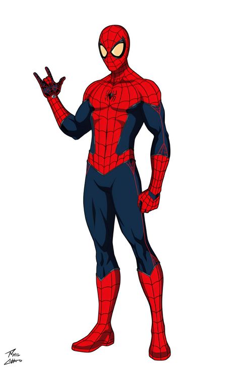 Spider Man New Suit, Spider Man Custom, Phil Cho, Parker Spiderman, Peter Parker Spiderman, Spiderman Suits, Scarlet Spider, Character Model Sheet, Marvel Spiderman Art