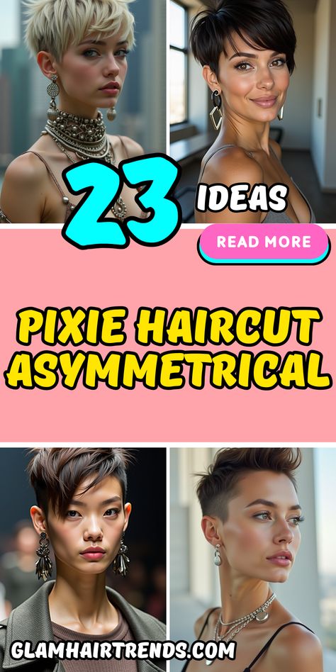 23 Discover the Best Asymmetrical Pixie Haircuts for a Bold New Look in 2025 - GlamHT 23 Discover the Best Asymmetrical Pixie Haircuts for a Bold New Look in 2025 Asymmetric Pixie Haircut, Asymmetrical Pixie Edgy Shaved Sides, Asymmetrical Pixie Edgy Fine Hair, Asymmetrical Pixie Edgy, Long Asymmetrical Pixie, Pixie Cuts For Round Faces, Short Asymmetrical Hairstyles, Cuts For Round Faces, Asymmetrical Pixie Haircut