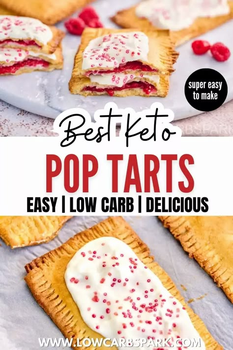 Keto Pop Tarts Poptart Recipe, Chia Seed Jam, Pop Tart, Sugar Free Low Carb, Keto Dessert Easy, Low Carb Baking, Low Carb Breakfast Recipes, Sugar Free Desserts, Keto Cookies