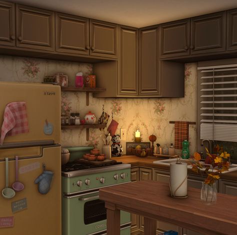 Sims 4 Cozy Cottage, Sims 4 Cottage Living Cc, Sims 4 Cozy Aesthetic, Sims 4 Hippie Cc, Country Fall House Decor Sims 4 Cc, Sims 4 Cc Cottage Living Add Ons, Cozy Evening, Cozy Kitchen, My Funny Valentine