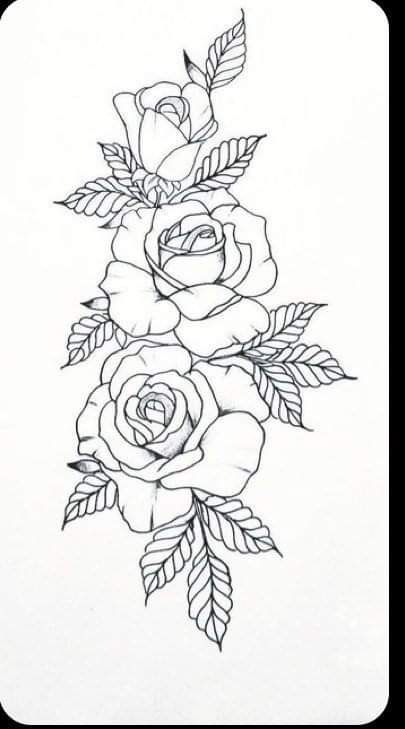 Rose Tattoo Stencil, Rose Drawing Tattoo, Rose Stencil, Skeleton Hand Tattoo, Tattoo Stencil Outline, Rose Tattoo Design, White Drawing, Rose Drawing, Roses Drawing