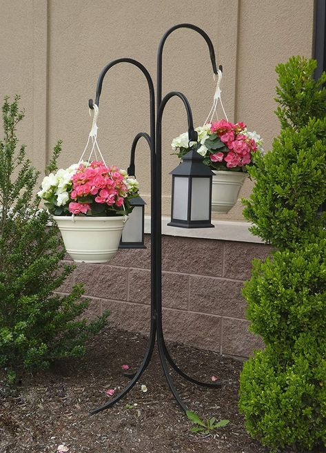 Amazon.com : Classic Home and Garden H18003 Four-arm Plant Stand, Black : Garden & Outdoor Ladder Plant Stand, Tattoo Plant, Garden Plant Stand, Wrought Iron Decor, Decorative Stand, Plant Stands Outdoor, Country Stuff, Metal Plant Stand, Plant Stand Indoor