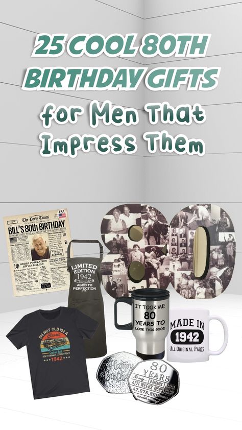 We have compiled the most popular gifts for an 80 year old man you can buy. From traditional gifts and meaningful 80th birthday gift ideas to funny birthday gifts and luxury gifts to celebrate his 80th birthday, we are sure you will find the best present for him. #80thbirthdaygifts #80thbirthdaygiftsfordad #80thbirthdaygiftsforgrandfather 80 Year Old Birthday Gift Ideas, 80th Birthday Gift Ideas For Men, 80th Birthday Gift Ideas, Old Man Birthday, Homemade Birthday Gifts, Funny Presents, Birthday Gifts For Men, Funny Gifts For Him, 80th Birthday Gifts