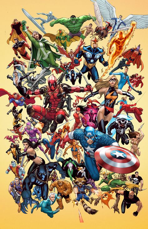 Marvel Poster by deffectx on @DeviantArt Univers Marvel, Marvel Characters Art, Marvel Superhero Posters, Marvel Artwork, Avengers Comics, Arte Dc Comics, Marvel Comics Wallpaper, Marvel Posters, Comic Pictures