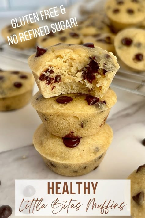 Copycat little bites muffins, but make them gluten free and refined sugar free! No Sugar Muffins For Kids, Healthy Little Bites Muffins, Copycat Lil Bites Muffins, Low Sugar Muffins For Kids, Low Sugar Snacks For Kids, Little Bites Muffins Copycat Healthy, Copycat Little Bites, Healthy Mini Muffins For Kids, Little Bites Muffins