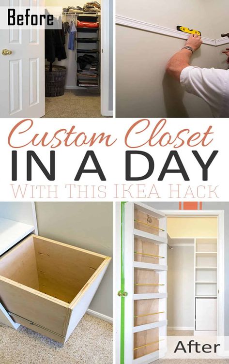 Closet Ikea Hack, Custom Closet Shelves, Tidy Wardrobe, Wire Closet Shelves, Organized Closets, Custom Closet Shelving, Diy Custom Closet, Closet Ikea, Custom Closet Organization