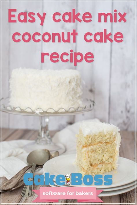 Easy CakeBoss Coconut Cake with Cake Mix White Cake Mix Coconut Cake, Coconut Cake From Cake Mix Boxes With Pudding, Coconut Cake From Cake Mix Boxes Easy, Coconut Box Cake Hack, White Coconut Cake Recipes, Cake Mix Coconut Cake, Coconut Cake Mix Recipes, Coconut Cake Using Box Cake, Coconut Cake From Cake Mix Boxes