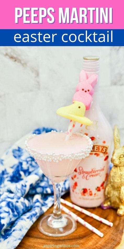 Peeps Martini Recipe | Easter Martini Ideas | Easter Themed Drinks | Peeps Recipe | Baileys and Vodka Martini's #PeepsMartiniRecipe #EasterMartiniIdeas #EasterDrinks #PeepsRecipes #VodkaBaileysMartiniRecipe Peep Martini, Easter Martini, Martini Ideas, Baileys And Vodka, Sugar Cookie Martini, Easter Drinks, Cookie Martini, Peeps Recipes, Easter Drink