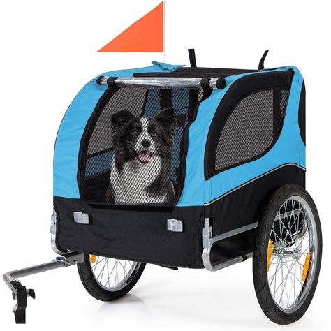 Dog Bike Trailer - HAPPAWS Dog Trailer for Bicycle, Cargo Cycle Trailers Wagon Cart Pet Bike Carrier w/ 3 Doors, Aluminum Wheels, Safety Flag, Easy to Connect&Disconnect, Collapsible to Store Dog Bike Carrier, Bicycle Cart, Bike Wagon, Dog Bike, Dog Bike Trailer, Bike Trailer Hitch, Bicycle Trailers, Dog Trailer, Wagon Cart