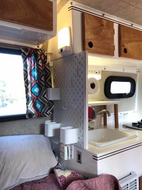 Scamp Trailer Interior, Caravan Interior Makeover, Trailer Kitchen, Scamp Trailer, Boler Trailer, Interior Makeover, Retro Trailer, Trailer Decor, Travel Trailer Camping