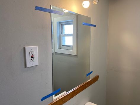 How to Hang a Bathroom Mirror Flat Against the Wall - Dengarden Frameless Mirror Bathroom, Hanging Heavy Mirror, Mirror Without Frame, Full Wall Mirror, Hanging Mirrors, Large Bathroom Mirrors, Mirror Brackets, Gym Mirrors, The Family Handyman