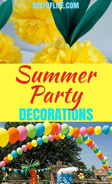 Summer Party Ideas Decorations, Decorations For Outdoor Party, Outside Party Decorations, Outdoor Summer Party Decorations, Summer Picnic Decorations, Cookout Decorations, Easy Diy Party Decorations, Outdoor Birthday Decorations, Summer Pool Party Decorations