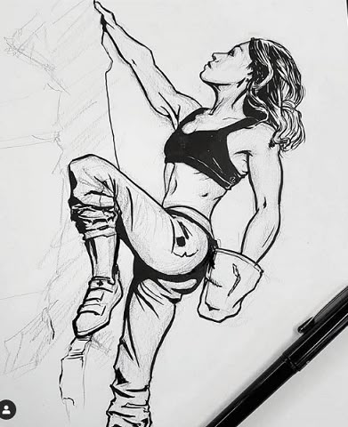 Bouldering Drawing, Climbing Sketch, Rock Climbing Drawing, Climbing Drawing, Climbing Tattoo, Dark Mark Tattoos, Cool Nature Tattoos, Nature Tattoo Ideas, Movement Drawing