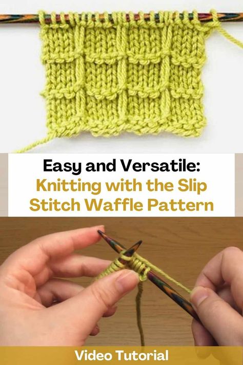 Waffle Stitch Knitting, Textured Knitting, 3d Grid, Top Knitting Pattern, Slip Stitches, Grid Texture, Basic Stitches, Knit Stitches, Knit Dishcloth