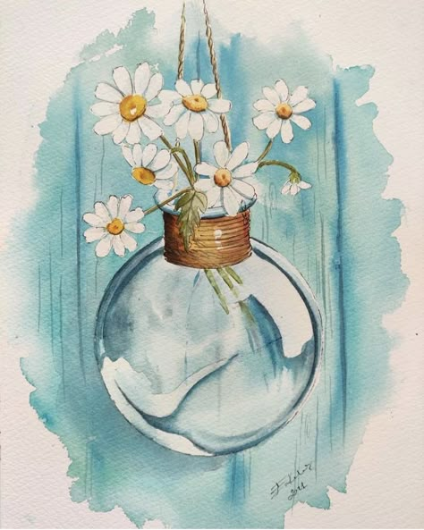 심플한 그림, Watercolor Paintings Nature, Watercolor Art Paintings, Beautiful Art Paintings, Watercolor Paintings Easy, Watercolor Flower Art, 수채화 그림, Watercolor Art Lessons, Arte Inspo