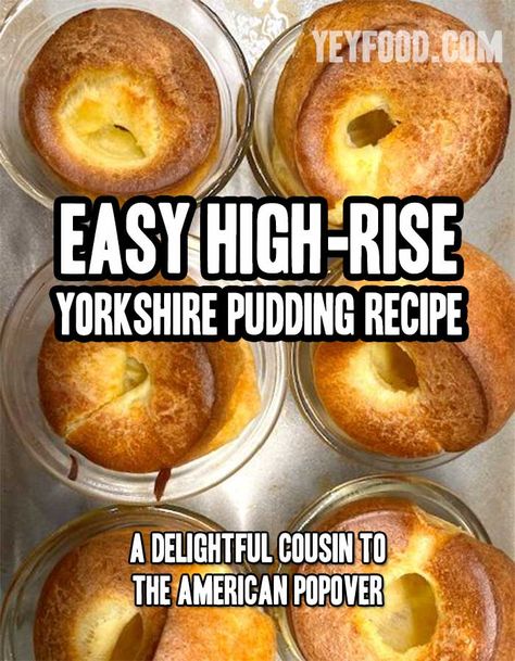 Easy High-Rise Yorkshire Pudding Recipe - yeyfood.com Recipe For Yorkshire Pudding, Easy Yorkshire Pudding Recipe, How To Make Yorkshire Pudding, Yorkshire Pudding Recipe, Hacks For Home, Easy Pudding Recipes, Yorkshire Pudding Recipes, Yorkshire Puddings, Yorkshire Pudding