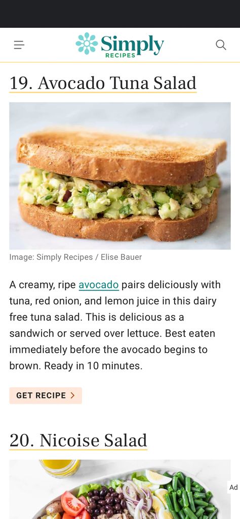 Opening up a can of tuna is the easy lunch or dinner solution! Make these recipes with canned tuna, ranging from sandwiches to pastas to casseroles and more. Canned Tuna Sandwich Recipes, Canned Tuna Sandwich, Recipes With Canned Tuna, Dairy Free Tuna Salad, Tuna Sandwich Recipes, Canned Tuna Recipes, Avocado Tuna Salad, Tinned Fish, Tuna Sandwich