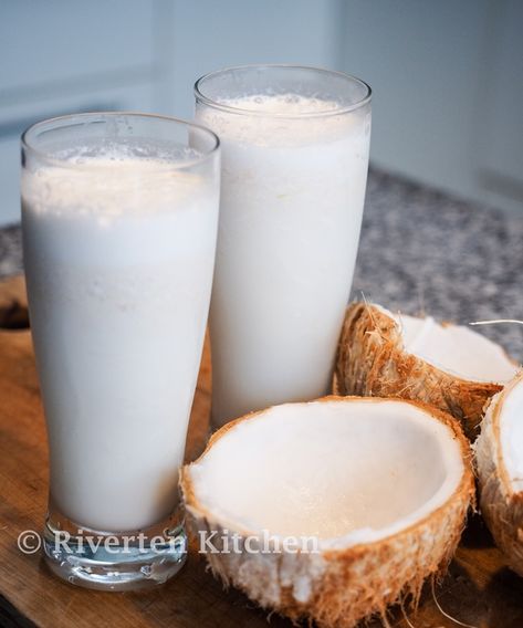 Coconut Lychee Smoothie Buko Shake, Coconut Meat Recipes, Lychee Smoothie, Filipino Meatloaf, Filipino Macaroni Salad, Lychee Recipes, Embutido Recipe, Coconut Water Recipes, Easy Smoothie Recipe