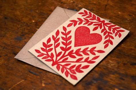 The Printing Press Lino Ideas, Valentines Inspiration, Valentine Print, Printing Press, Sgraffito, Vintage Valentines, Lino Print, Heart Art, Linocut Prints