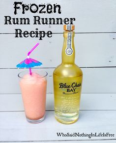 Frozen Rum Runner Cocktail made with Blue Chair Bay Banana Rum. #bananarum #rum Rum Runner Recipe, Sweet Cocktail, Rum Runner, Banana Rum, Hey Bartender, Rum Recipes, Beach Drinks, Sweet Cocktails, Bay Rum