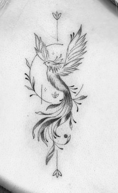 Phoenix Tattoo, Spine Tattoos, Moon Tattoo, Wrist Tattoos, Tattoos For Women, Phoenix, Tattoo Ideas, Moon, Sun