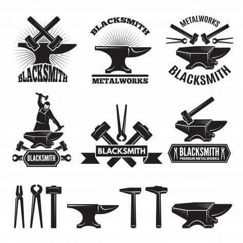 Industrial Logo Design, Industrial Logo, Steel Logo, Anvils, Blacksmith Projects, Blacksmith Shop, Graphics Layout, La Forge, Industry Logo