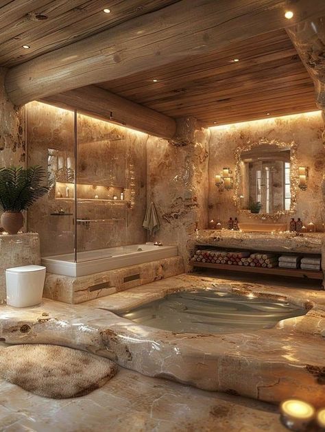 Dream Showers, Dream Bathroom Luxury, Apartment Ideas Living Room, Living Room 2024, Log Houses, Dream Bedroom Inspiration, Dream Life House, Jacuzzi Tub, Dream House Rooms