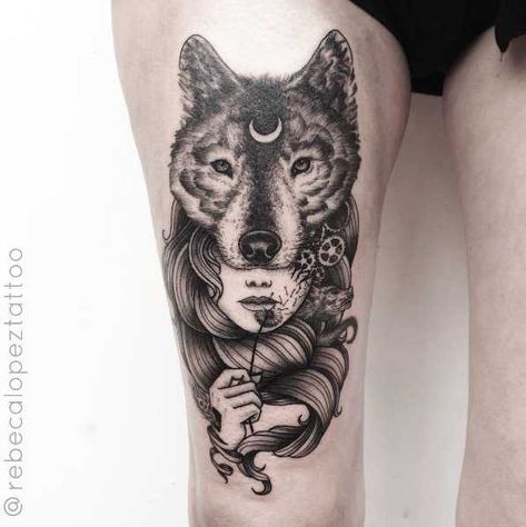 Wolf Woman Tattoo, She Wolf Tattoo, Wolf Woman, Feminist Tattoo, New Tattoo Designs, Woman Tattoo, She Wolf, Wolf Tattoos, Feather Tattoos