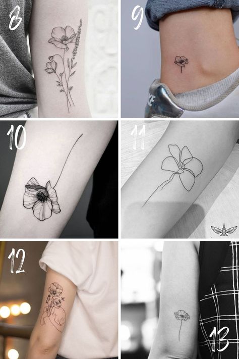 25 Pretty Poppy Tattoo Designs + Ideas - Tattoo Glee Poppies Tattoo Black And White, Small Poppy Flower Tattoo Simple, Black And White Poppy Tattoo, Poppy Flower Tattoo Black And White, Poppy Tattoo Black And White, Poppy Tattoo Black, Poppy Flower Tattoo Design, Poppy Tattoo Design, Black Poppy Tattoo