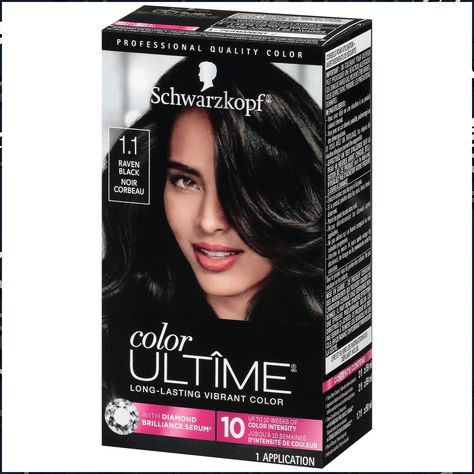 Schwarzkopf Color Ultime Hair Color Cream, 1.1 Raven Black (Packaging May Vary) Clairol Natural, Clairol Natural Instincts, Schwarzkopf Color, Black Hair Dye, Black Packaging, Hair Color Cream, Black Hair Color, Permanent Hair Dye, Permanent Hair Color