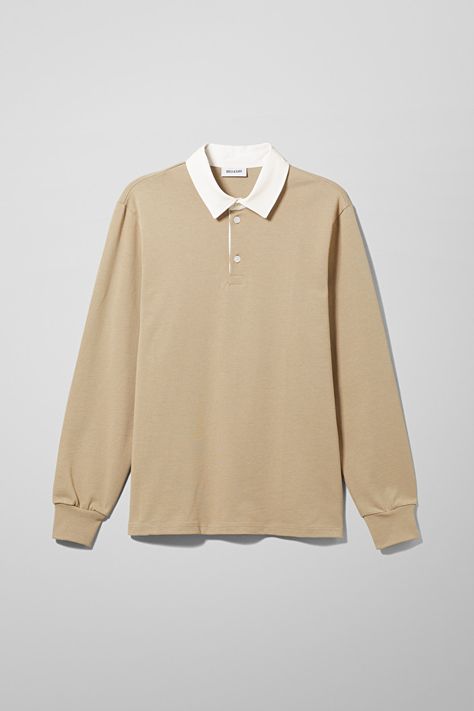 Beige Hoodies, Polo Shirt Outfit, Photoshoot Clothing, Polo Shirt Outfits, Beige Sweatshirt, Room Styles, Hoodie Collection, Polo Long Sleeve, Men's Hoodies