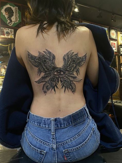 Linear Tattoos, Tatuaje Studio Ghibli, Backpiece Tattoo, Badass Tattoos, Tattoo Life, Dream Tattoos, Dope Tattoos, Simplistic Tattoos, Skin Art