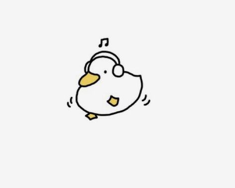 Duck Drawing Cute Simple, Frog And Duck Tattoo, Duck Tattoos Cute, White Duck Drawing, Black And White Doodles Simple, Cute Duck Doodle, Doodle Widgets, Cartoon Duck Drawing, Cute Duck Tattoo