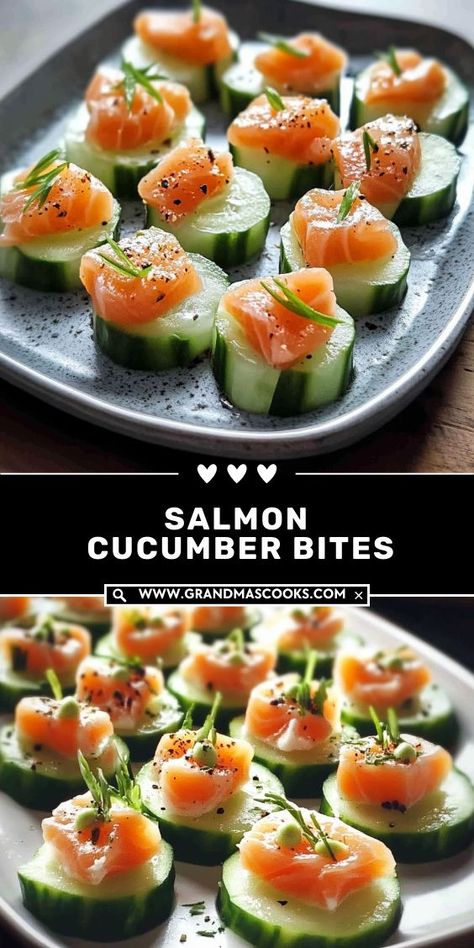 These quick and easy salmon cucumber bites are light, flavorful, and sure to impress. Great for parties or as a refreshing snack! Salmon Cucumber Bites, Cucumber Bites Appetizers, Cucumber Salmon, Salmon Cucumber, Salmon Appetizer, Cucumber Bites, Refreshing Snacks, Christmas Dinners, Antipasto Platter