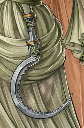 Moon sickle | Critical Role Wiki | Fandom Vorpal Swords, Deck Of Many Things, Dnd Druid, Healing Potion, Ren Faire Costume, Nature Magic, Armor Ring, Dungeons And Dragons Characters, Critical Role