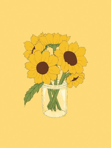 Aesthetic Sunflower Drawing Wallpaper Sunflower Drawing Wallpaper, Aesthetic Sunflower Drawing, Aesthetic Sunflower, App Aesthetic, Cute Background, Sunflower Drawing, Sunflower Photo, Airbrush App, Prayer Requests