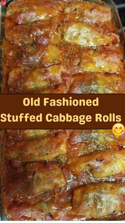 This recipe for Old Fashioned Stuffed Cabbage Rolls is a delightful throwback to comfort food at its finest. The tender cabbage leaves envelop a savor... Best Cabbage Rolls Recipe, Easy Stuffed Cabbage, Ground Beef And Rice, Cabbage Roll Casserole, Baked Cabbage, Stuffed Cabbage Rolls, Cabbage Rolls Recipe, Stuffed Cabbage, Cooked Cabbage