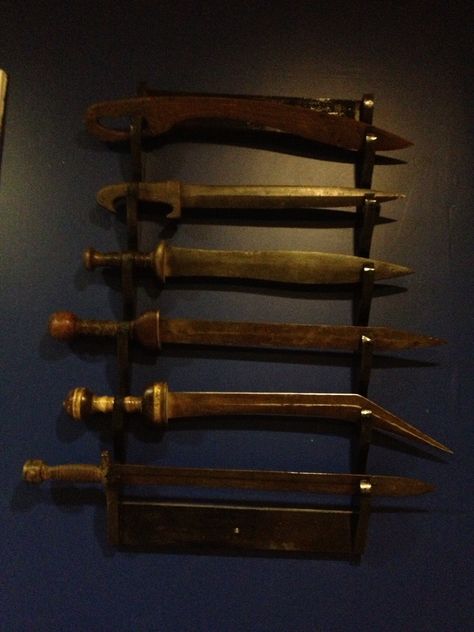 Swords from Spartacus TV series Spartacus Tv Series, Battle Scene, Fantasy Stuff, Movie Props, Swords, Wine Rack, Tv Series, Screen, Tv