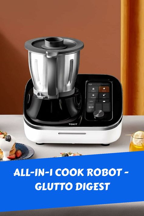 TOKIT Omni Cook Robot, All-in-1 Multi-Cooker, 95°F~356℉ CookingIoT Temperature Control Chip, 7″ Touchscreen w/ 3000+ Built-in Guided Recipes, Slow Cooker, Chopper, Steamer, Juicer, Blender, Boil, Sous-Vide, Knead, Weigh, 2.2L(2.3QT), Black YOUR SMART HOME CHEF: An all-in-one kitchen appliance that… Recipes Slow Cooker, Multi Cooker, Yogurt Maker, First Kitchen, Kitchen Appliance, Cooking Inspiration, Foodie Gifts, Foodie Recipes, Home Chef