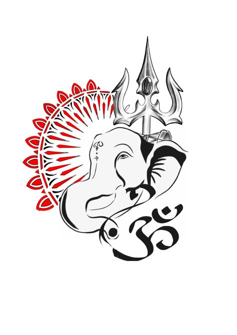 Ganesh Tattoo Design, Deer Design Logo, Ganesha Art Illustration, Ganesh Tattoo, Ombre Wallpaper Iphone, Ganesha Drawing, Ganesha Tattoo, Compass Tattoo Design, Shiva Tattoo Design