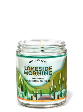 Lakeside Morning Single Wick Candle | Bath & Body Works Body Candles, Candle Bath, Bath & Body Works, Easy Henna, Old Candles, Sunshine Birthday, Bath Candles, Small Candles, Alone Time