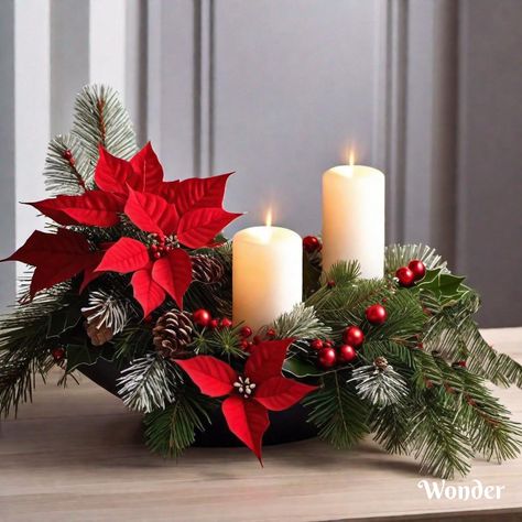 Christmas Chair Decorations, Christmas Table Arrangements, Xmas Wreaths Ideas, Christmas Advent Wreath, Xmas Pictures, Christmas Candle Decorations, Christmas Table Centerpieces, Christmas Flower Arrangements, Christmas Baskets