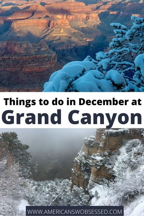 The Grand Canyon in December is a surprisingly fantastic time of year to take a trip to the Grand Canyon. There are so many things to do in the Grand Canyon in December! Tips for visiting the Grand Canyon in winter #USA #GrandCanyon #nationalparks #wintertravel #travel #traveltips #familytravel #arizona travel tips Visiting The Grand Canyon, Trip To Grand Canyon, Winter Travel Destinations, Visit Usa, Its Cold, Usa Travel Guide, Vacation Usa, Us Travel Destinations, National Parks Usa