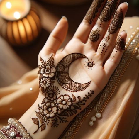 Simple new mehndi design Easy Moon Mehendi Designs, Moon Mehendi Designs, Moon Mehndi, New Mehndi Designs Images, Mehendi Designs Bridal, Brides Mehndi, Mehendi Designs For Hands, Mehendi Bridal, Design Mehendi