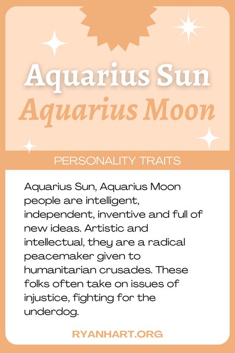 Sun In Aquarius, Moon Personality, Aquarius Sun Sign, Astrology Witch, Aquarius Sun, Sun Aquarius, Aquarius Moon, Astrology Meaning, Moon In Aquarius