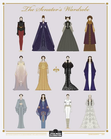 Star Wars Celebration Anaheim 2022 Art Show Revealed | StarWars.com Padme Costume, Star Wars Print, Star Wars Dress, Queen Amidala, Star Wars Padme, Han And Leia, 2022 Art, Star Wars Fashion, Star Wars Halloween