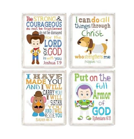 Toy Story Nursery, Disney Themed Classroom, Christian Nursery Decor, Isaiah 46, Christian Nursery, Toy Story Characters, Woody And Buzz, Mr Potato, Mr Potato Head