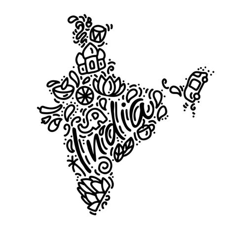 Republic Day Calligraphy, India Quote, Happy Republic Day India, Indian Map, Republic Day Of India, Doodle Elements, India Quotes, Number Vector, Republic Day India