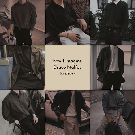 Draco Malfoy Outfit, Modern Slytherin Outfit, Slytherin Aesthetic Fashion, Slytherin Aesthetic Outfit, Draco Malfoy Fanfiction, Aesthetic Harry Potter, Slytherin Outfit, Slytherin Fashion, Harry Potter Universe